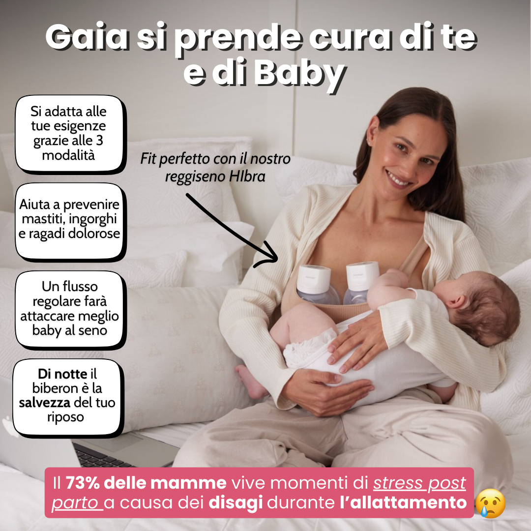 GAIA™ - Tiralatte Elettrico Indossabile | Aumenta la Produzione | Svuota il Seno e Allatta Senza Dolori
