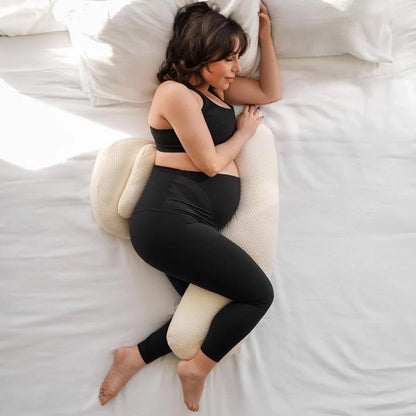 Cuscino a 3 pezzi per dormire sul fianco sinistro. Supporto ergonomico per alleviare sintomi gravidanza e sonno in sicurezza